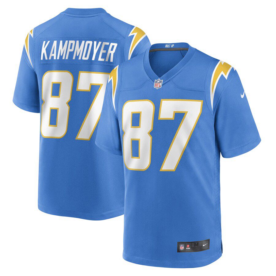 Men Los Angeles Chargers 87 Hunter Kampmoyer Nike Powder Blue Game Player NFL Jersey